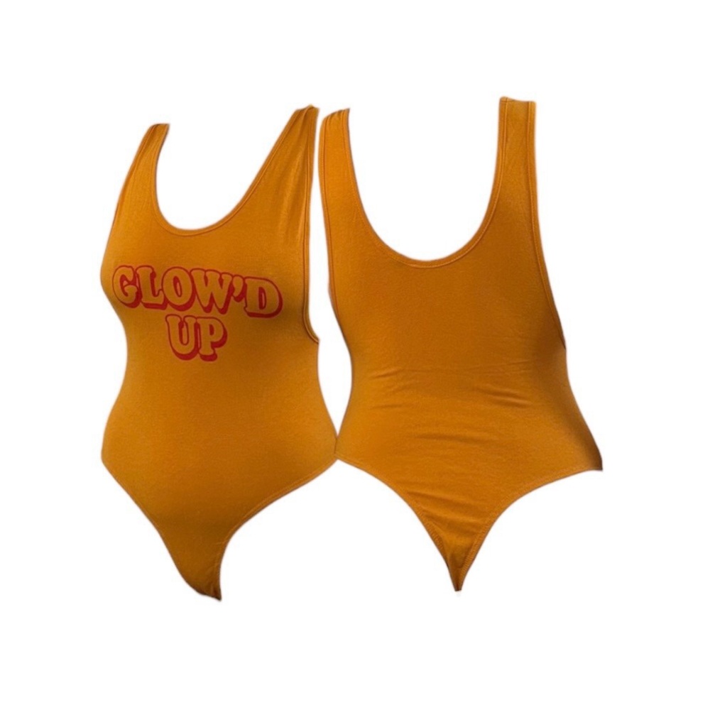 Fashion Nova Orange 'Glow'd Up' Scoop Neck Bodysuit